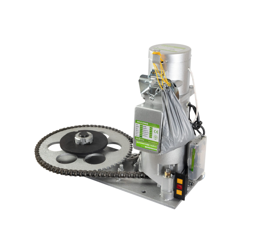 KIT DE SISTEMA DE APERTURA PARA CORTINAS ENROLLABLES ACCESSMATIC HULK DE PESO DE 1500KG SIN RESORTE, MUY ROBUSTO PARA USO INDUSTRIAL, IDEAL PARA CORTINAS ENROLLABLES DE ALMACENES Y CENTROS DE DISTRIBUCIÓN. INCLUYE MOTOR, ACCESORIOS PARA SU INSTALACIÓN, RECEPTORA Y PULSADOR INDUSTRIAL DE 3 BOTONES. 220V/60HZ.