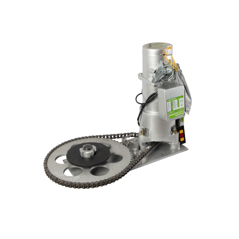 KIT DE SISTEMA DE APERTURA PARA CORTINAS ENROLLABLES ACCESSMATIC HULK DE PESO DE 1500KG SIN RESORTE, MUY ROBUSTO PARA USO INDUSTRIAL, IDEAL PARA CORTINAS ENROLLABLES DE ALMACENES Y CENTROS DE DISTRIBUCIÓN. INCLUYE MOTOR, ACCESORIOS PARA SU INSTALACIÓN, RECEPTORA Y PULSADOR INDUSTRIAL DE 3 BOTONES. 220V/60HZ.